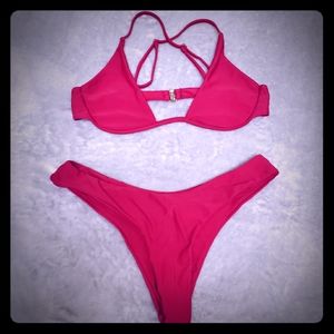 🍀Hot pink bikini top (bottom optional)